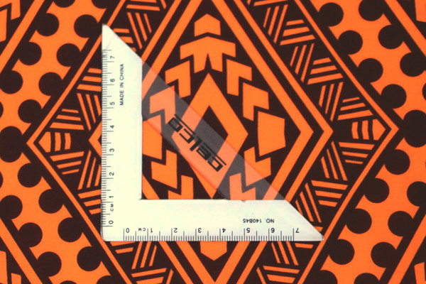 Samoan Tribal Inspired Digital Printed Orange & Brown Pasifika Mini Matt