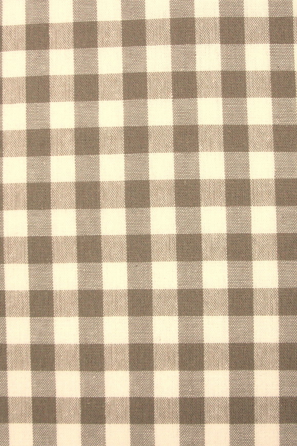 Beige & White Gingham Cotton/Linen Blend