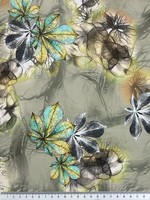 Smokey Forest Floral - Greens & Yellow Rayon