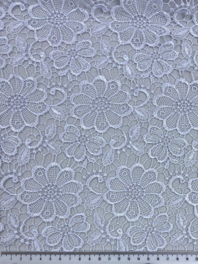 White Floral Guipure Lace
