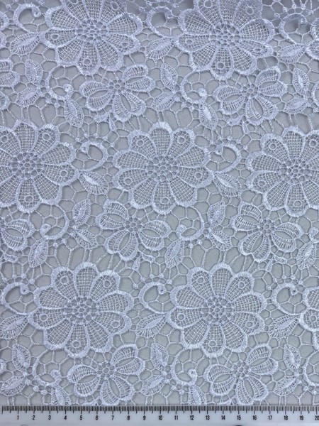 White Floral Guipure Lace