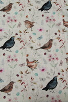 Bird-song on Cream Premium Printed Cotton