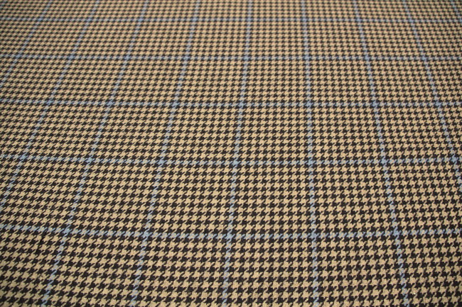 Brown & Caramel Houndstooth Wool Blend