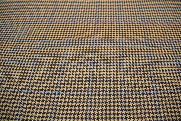 Brown & Caramel Houndstooth Wool Blend