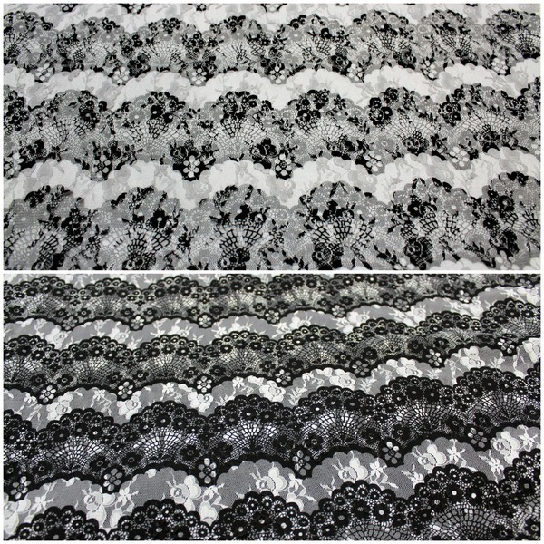 Gorgeous Black and White Fan Lace