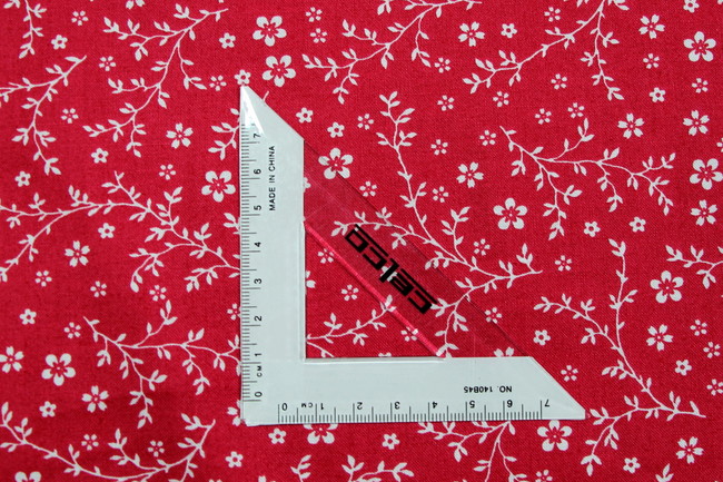 Sweet Flower Print on Red Cotton New Image