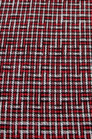 Red, Black & White Geometric Weave Wool Blend