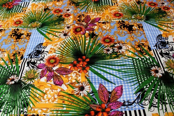 Tropical Palms Stretch Cotton
