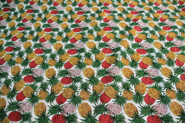 Pineapple Party on White Rayon