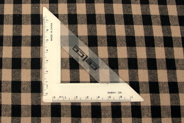 Beige & Mouse Gingham Cotton Slub 