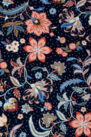 Summer Floral on Dark Navy Printed Rayon with Crepe Finish