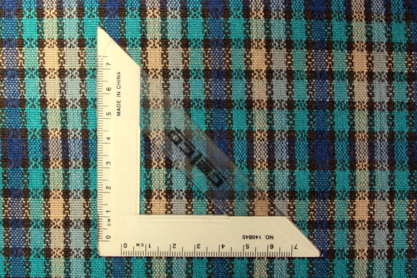 Bright Blues, Beige & Teal Woven Wool Blend