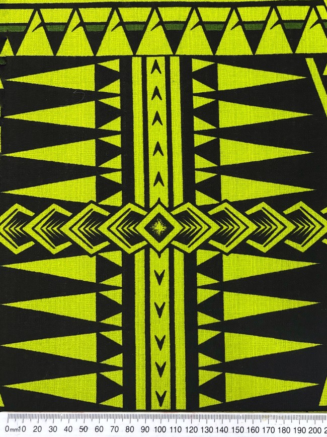 Green & Black on Lime Pacific Island Cotton Dobby