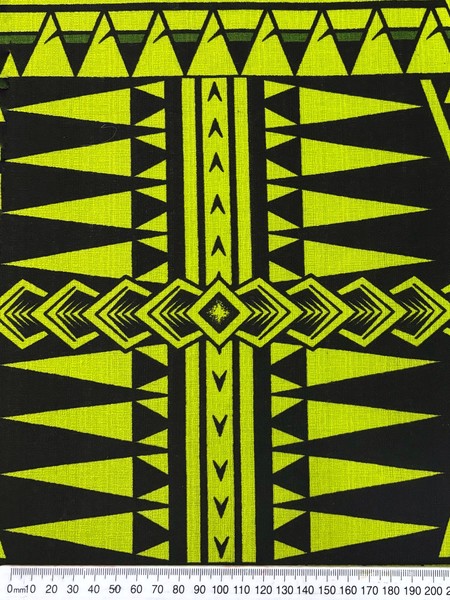 Green & Black on Lime Pacific Island Cotton Dobby