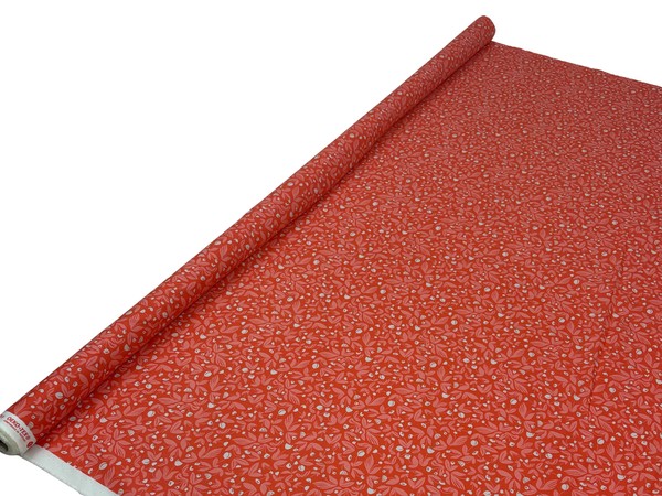 Garden Bed Flowers on Salmon Printed Cotton