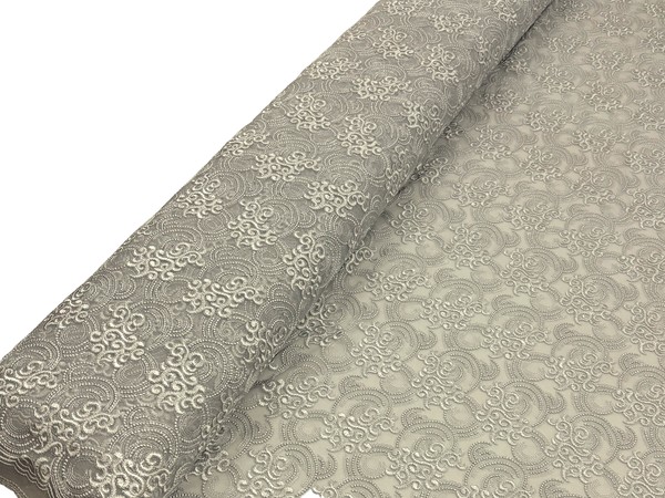 Silver Swirls Corded Lace