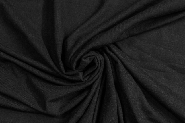 Black Ribbed Soft Cotton Knit