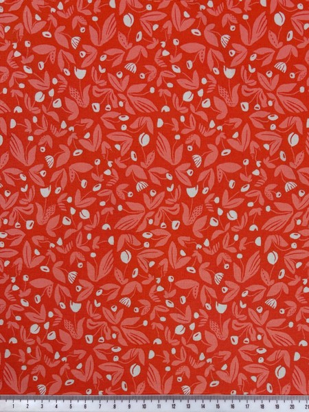 Garden Bed Flowers on Salmon Printed Cotton