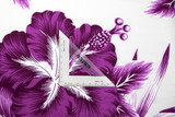 Large Magenta Hibiscus on White Hawaiian Printed Rayon