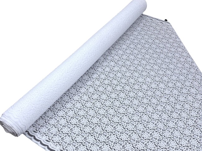 White Corded Stretch Lace