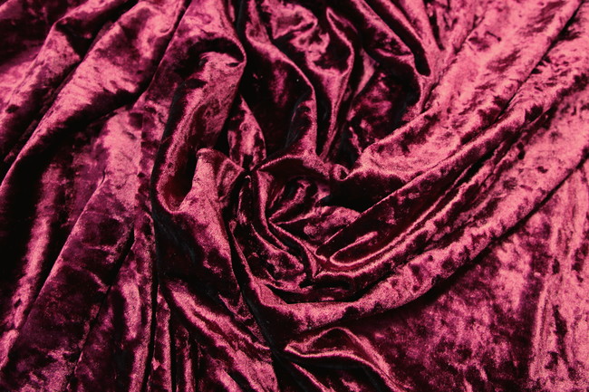 Deep Cranberry Crushed Stretch Velvet