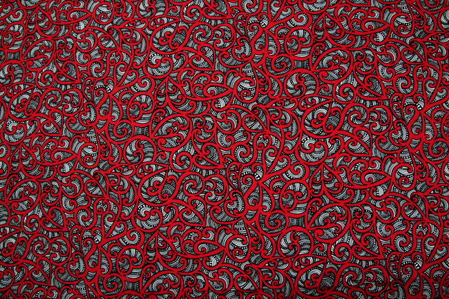 Red - Te Koripi Wae O Maui Design Kiwiana Cotton
