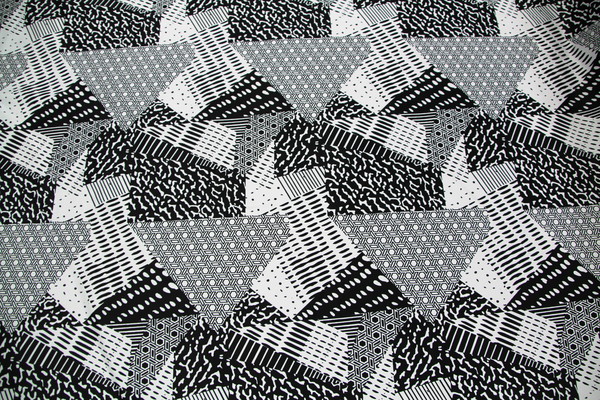 B & W Patch Print Stretch Cotton