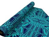 Deep Aqua & French Navy Pacific Island Cotton Dobby