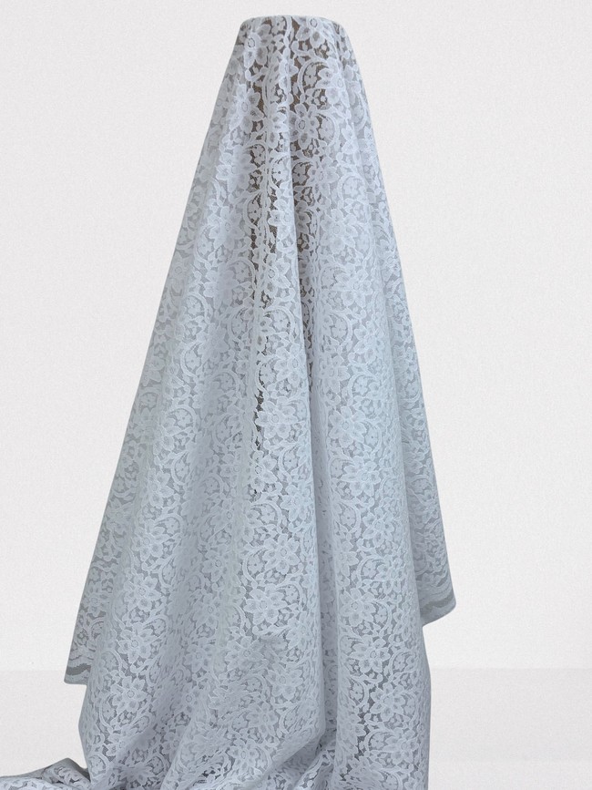 White Corded Stretch Lace