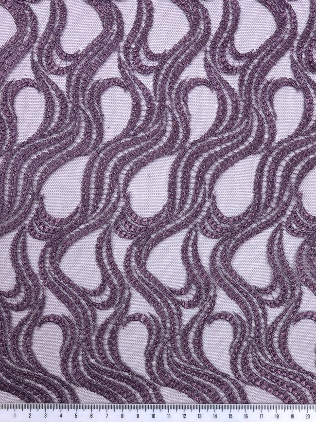 Lilac Metallic Swirl Lace