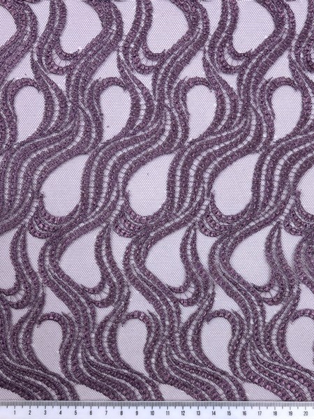 Lilac Metallic Swirl Lace