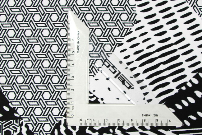 B & W Patch Print Stretch Cotton