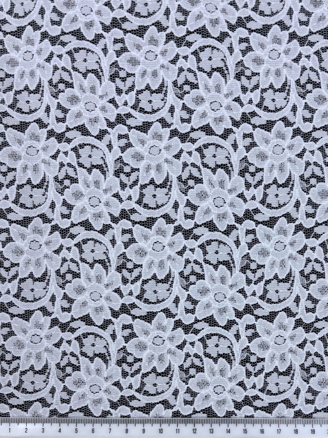 White Corded Stretch Lace