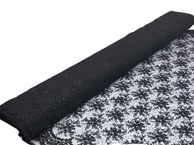 Black Sequin Floral Lace