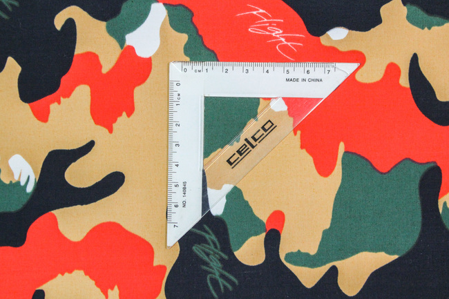 Green, Tan, Red & Black Camo Shower-proof Nylon