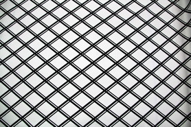B & W Grid Print Stretch Cotton