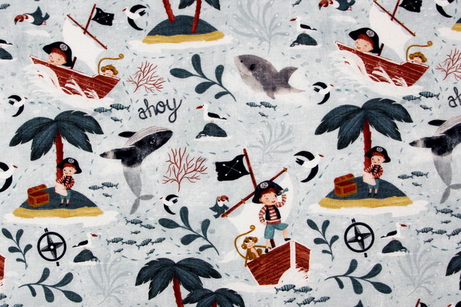 A Pirates Adventure Ahoy Me Matey Printed Cotton