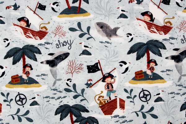 A Pirates Adventure Ahoy Me Matey Printed Cotton