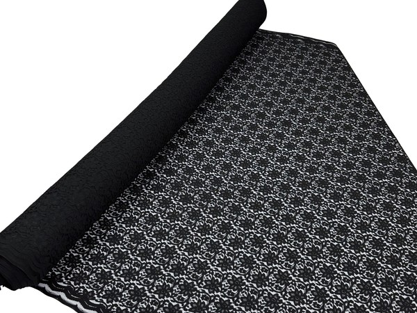 Black Corded Stretch Lace