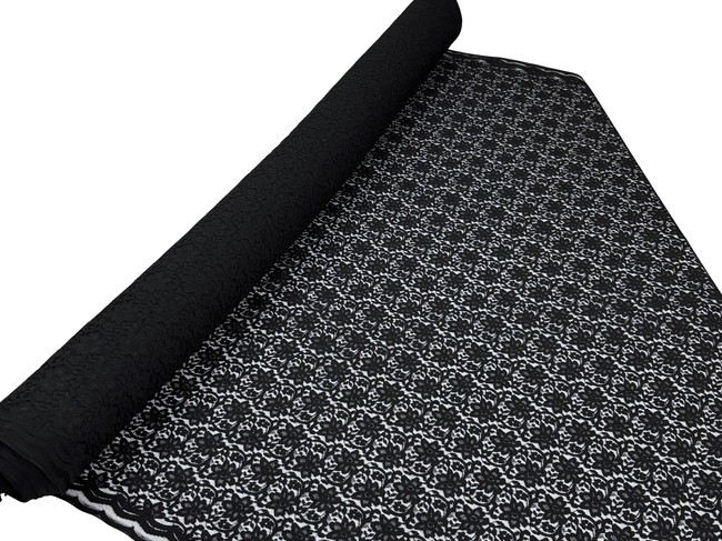 Black Corded Stretch Lace