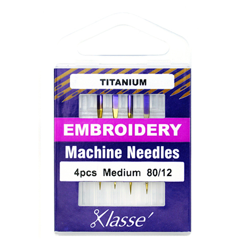 Titanium Size 80/12 Embroidery Machine Needles