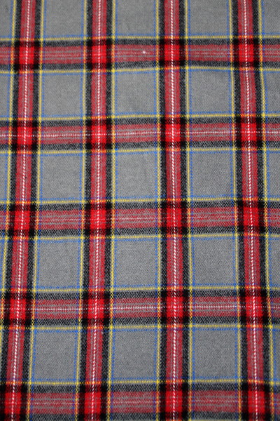 Red, Royal & Gold on Grey Brushed Cotton Check