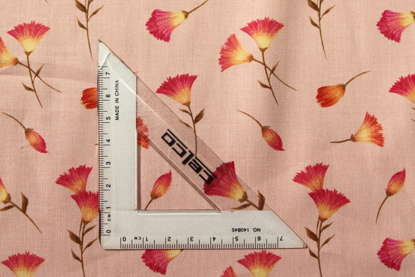 trumpet Flower Print on Peach Cotton