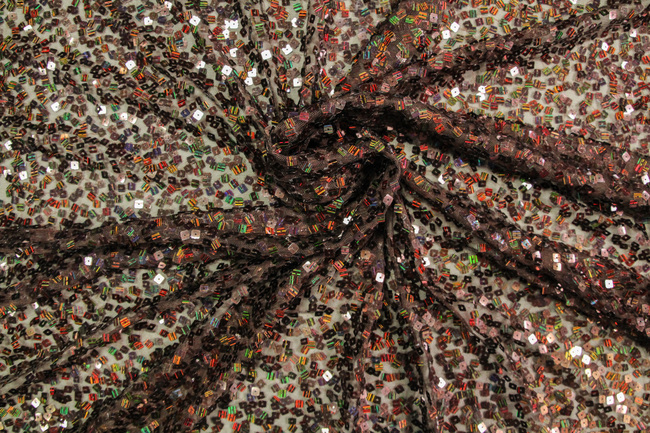Coffee Holographic Square Sequins