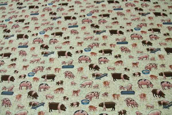 This Little Piggie Cotton Print