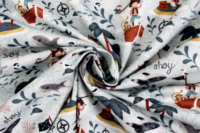 A Pirates Adventure Ahoy Me Matey Printed Cotton