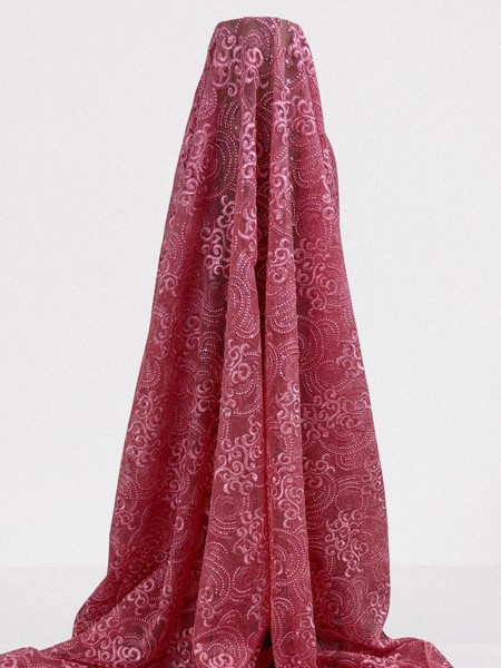 Guava Swirls Corded Lace