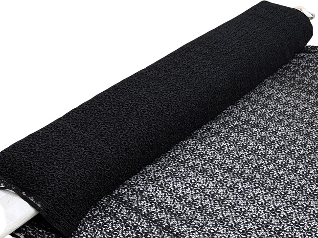 Black Abstract Floral Guipure