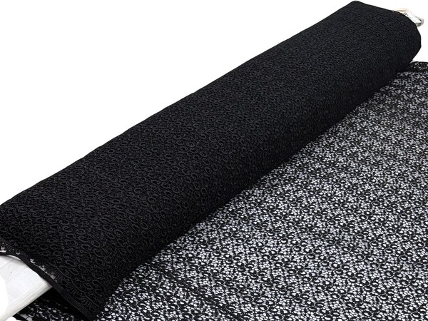 Black Abstract Floral Guipure