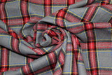 Red, Royal & Gold on Grey Brushed Cotton Check
